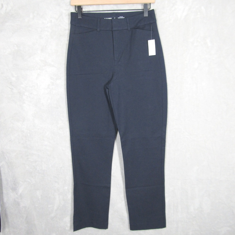 Old Navy High Rise Pixie Straight Leg Pants Women's Size 4 Tall Navy Blue New
